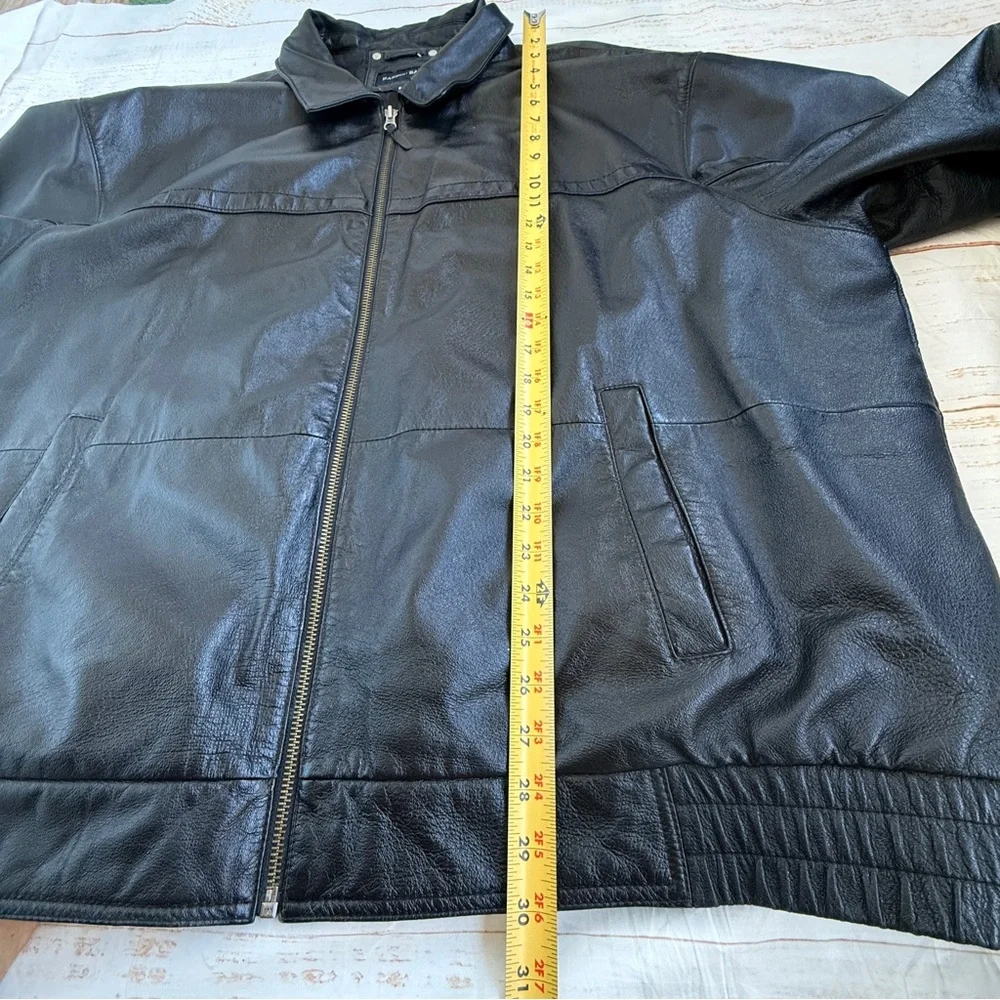 VYG Harbor Bay Men’s Genuine Leather Jacket | Black | 3XL | Classic‎ Zip-Up Coat - Picture 7 of 16
